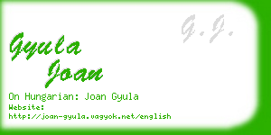 gyula joan business card